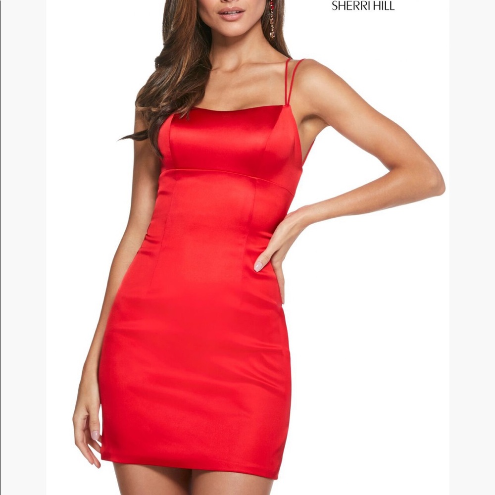 sherri hill red mini dress